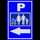 Placuta de parcare mama si copil cu sageata in stanga